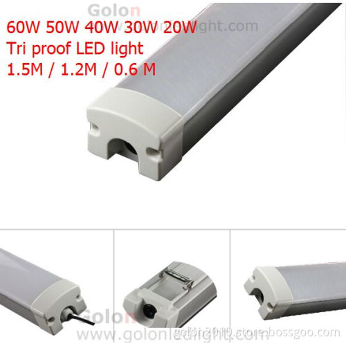 60W Tri Proof LED Light 1.5m 6600lm IP65 Waterproof Aluminum Housing for Mine, Food Factory, Humid Place Tri Proof Light